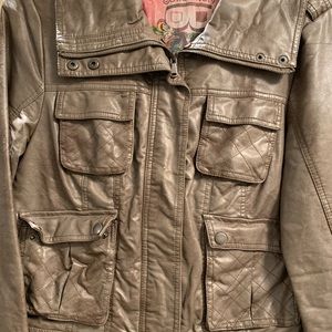 Grey pleather jacket size large